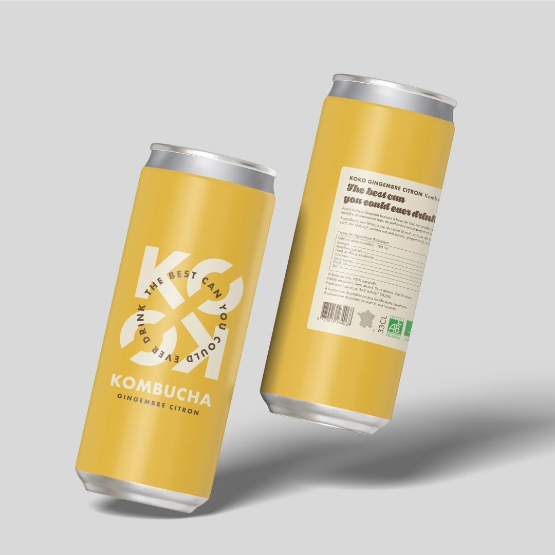 Canettes KOKO Kombucha gingenbre citron